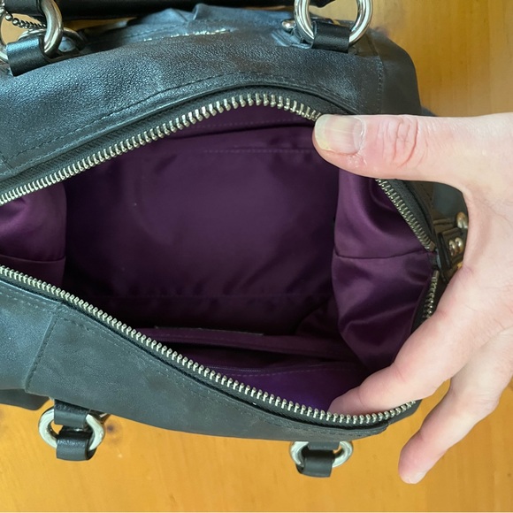 Coach F15447 Ashley Leather Handbag silver/black - Picture 5 of 6